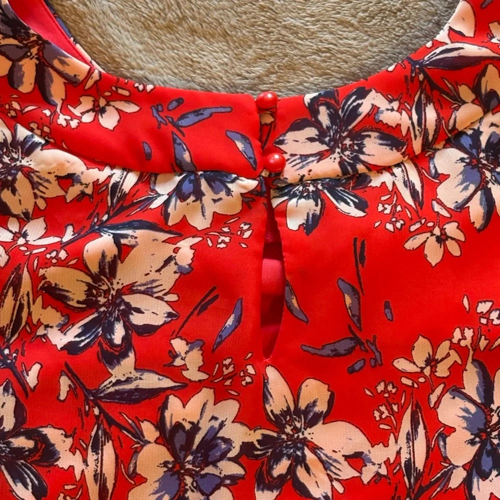 NWT Alyx Sleeveless Floral Red Purple Top Women’s Size XL - Picture 7 of 8
